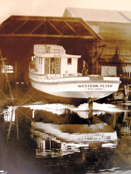 Western Flyer Launching at Western Boat Building Co. Petrich Photo